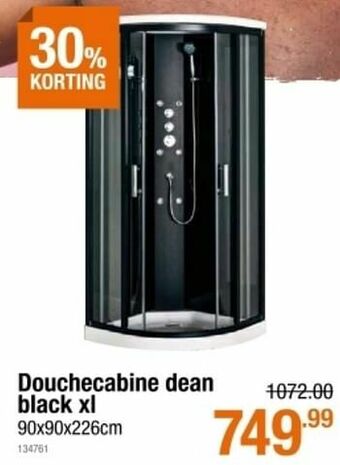 Cevo Douchecabine dean black xl aanbieding