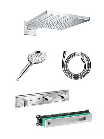 Hansgrohe Rainselect thermostatische inbouw regendoucheset met vierkante regendouchekop 30 cm glanzend chroom