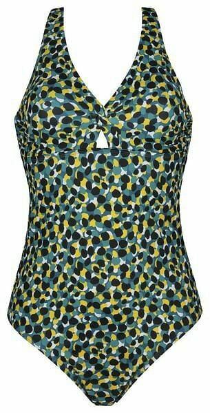 HEMA Dames Badpak Corrigerend - Dots Petrol (petrol)