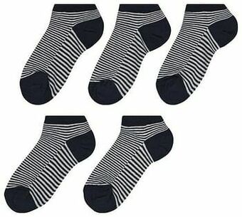 HEMA HEMA Heren Enkelsokken Streep - 5 Paar Donkerblauw (donkerblauw) aanbieding