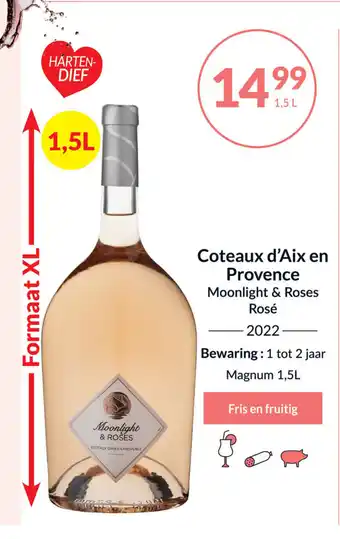 Moonlight & Roses coteaux d'Aix en provence rose 2022 1,5 L