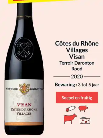 Intermarché Terroir Daronton cotes du rhone villages visan rood 2020 75 cl aanbieding