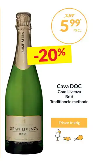 Intermarché Gran Livenza cava doc brut traditionele methode 75 cl aanbieding
