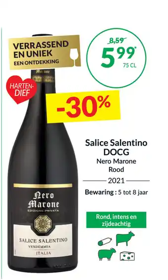 Intermarché Nero Marone salice salentino docg rood 2021 75 cl aanbieding