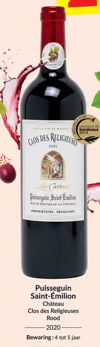 Intermarché Chateau Clos des Religieuses puisseguin saint-emilion rood 2020 75 cl aanbieding