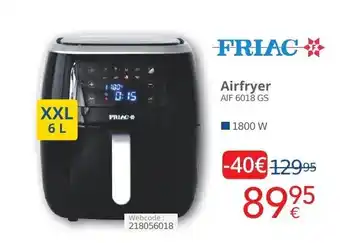 Eldi Friac airfryer AIF 6018 GS, webcode: 218056018 aanbieding