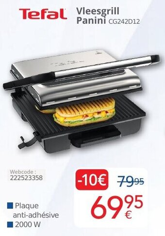 Tefal vleesgrill panini CG242D12