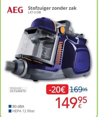 Eldi AEG stofzuiger zonder zak LX7-2-DB aanbieding