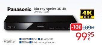 Panasonic blu-ray speler 3D 4K