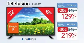 Eldi Telefusion LED-TV 43'' 109cm aanbieding