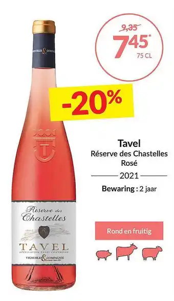 Intermarché Tavel réservedes chastelles rosé 2021 aanbieding