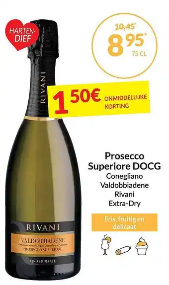 Intermarché Prosecco superiore docg conegliano valdobbiadene rivani extra-dry aanbieding