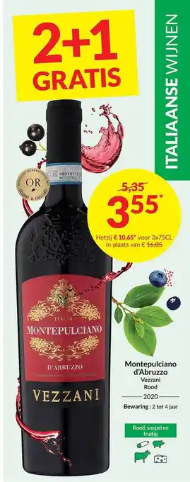 Montepulciano d'abruzzo vezzani rood 2020