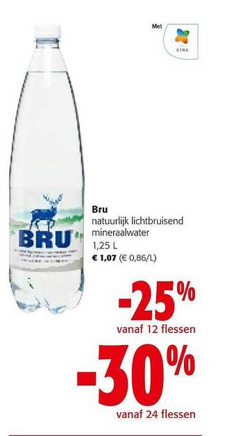 Colruyt Bru natuurlijk lichtbruisend mineraalwater aanbieding