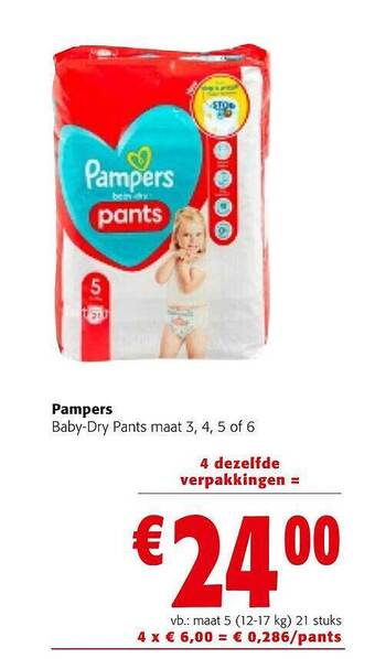 Colruyt Pampers baby-dry pants aanbieding