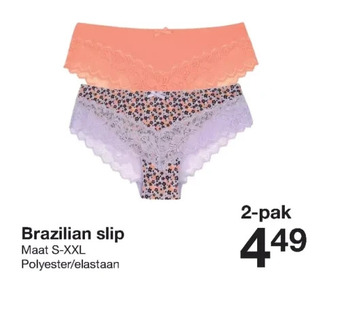 Zeeman Brazilian slip aanbieding
