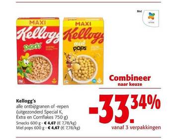 Colruyt Kellogg's alle ontbijtgranen of -repen aanbieding