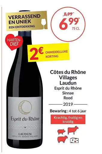 Intermarché Côtes du rhône villages laudun esprit du rhône sinnae rood 2019 aanbieding