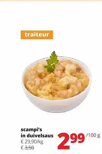 Scampi's in duivelsaus