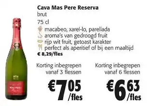 Colruyt Cava mas pere reserva brut aanbieding