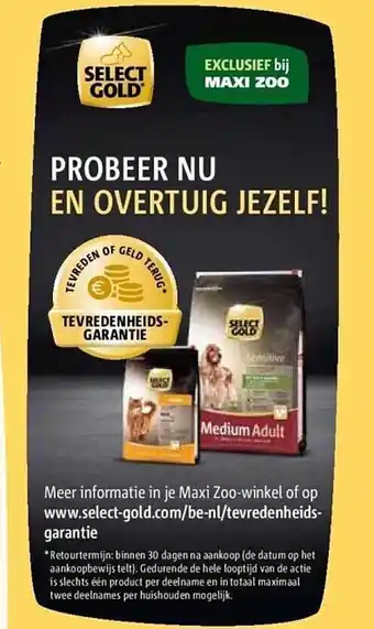 Maxi Zoo Select gold aanbieding