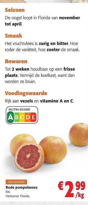 Colruyt Rode pompelmoes aanbieding