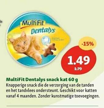 Maxi Zoo Multifit dentalys snack kat 60 g aanbieding