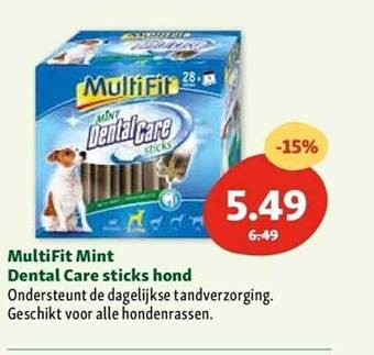 Maxi Zoo Multifit mint dental care sticks hond aanbieding