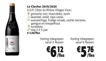 Colruyt Le clocher 2019-2020 a.o.p. côtes du rhône villages visan aanbieding
