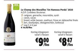 Colruyt Le champ des murailles 'un hameau perdu' 2020 a.o.p. corbières boutenac aanbieding