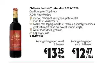 Colruyt Château larose-trintaudon 2019-2020 cru bourgeois supérieur a.o.p. haut-médoc aanbieding
