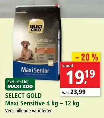 Maxi Zoo Select gold maxi sensitive 4 KG - 12 KG aanbieding
