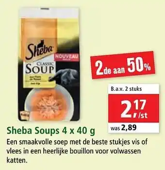 Maxi Zoo Sheba soups 4 X 40 G aanbieding