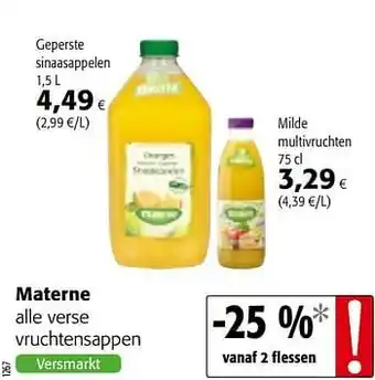 Colruyt Materne alle verse vruchtensappen 75 CL aanbieding