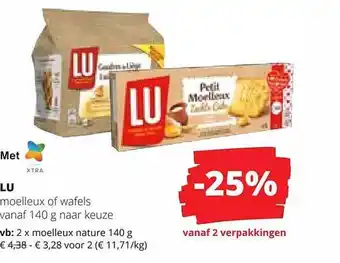 Spar Colruyt Lu moelleux of wafels aanbieding
