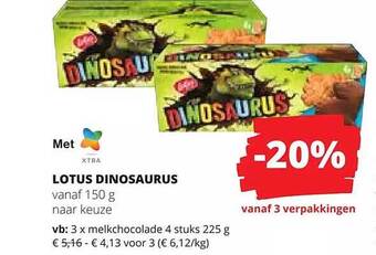 Spar Colruyt Lotus dinosaurus aanbieding