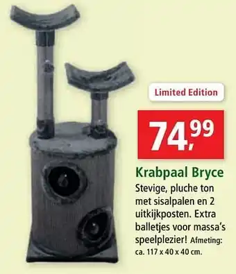 Maxi Zoo Krabpaal bryce ca. 117 x 40 x 40 cm aanbieding