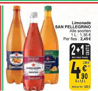 Cora Limonade san pellegrino aanbieding