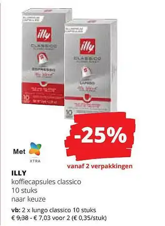 Spar Illy koffiecapsules classico aanbieding