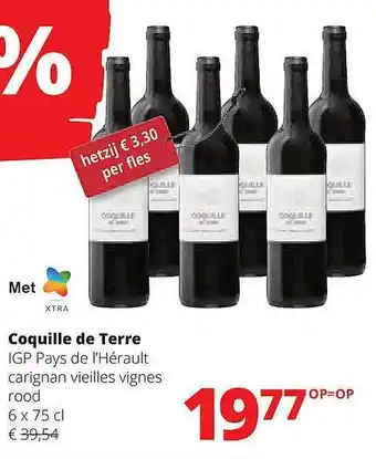 Spar Coquille de terre igp pays de l'hérault carignan vieilles vignes aanbieding
