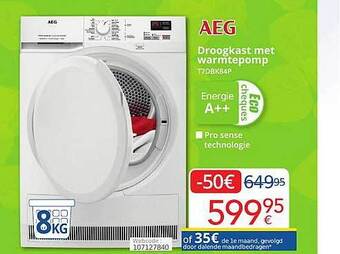 Eldi Aeg droogkast met warmtepomp aanbieding