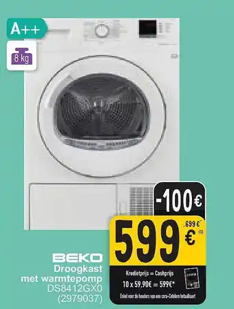 Cora Beko droogkast met warmtepomp aanbieding