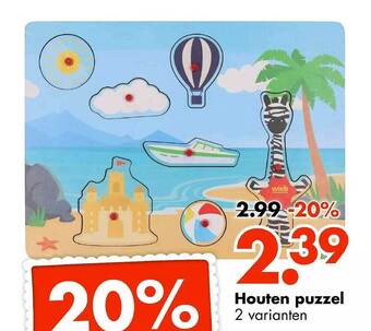 Wibra Houten puzzel aanbieding