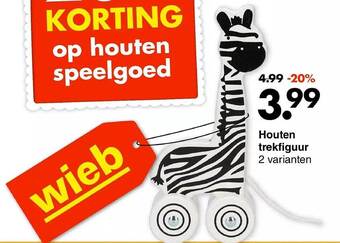 Wibra Houten trekfiguur aanbieding