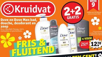 Kruidvat Dove en dove men bad, douche, deodorant en zeep aanbieding