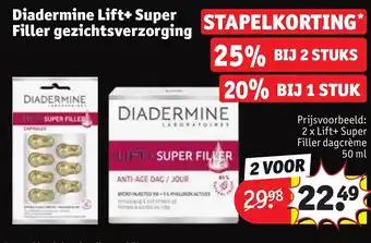 Kruidvat Diadermine lift+ super filler gezichtsverzorging 2 voor aanbieding