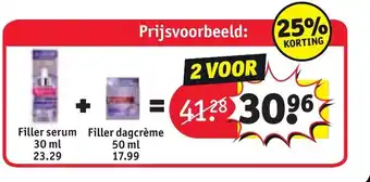 Kruidvat Filler serum 30ml + filler dagcreme 50ml aanbieding