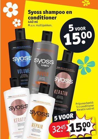Kruidvat Syoss shampoo en conditioner 440ml aanbieding