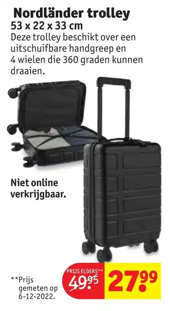 Kruidvat Nordlander trolley 53 x 22 x 33cm aanbieding