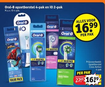 Kruidvat Oral-B opzetborstel 4-pak en i0 2-pak aanbieding